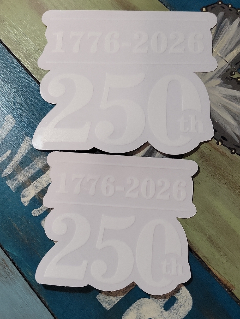 1776-2026 250th Commemorative White Party Stickers - Set Of 2